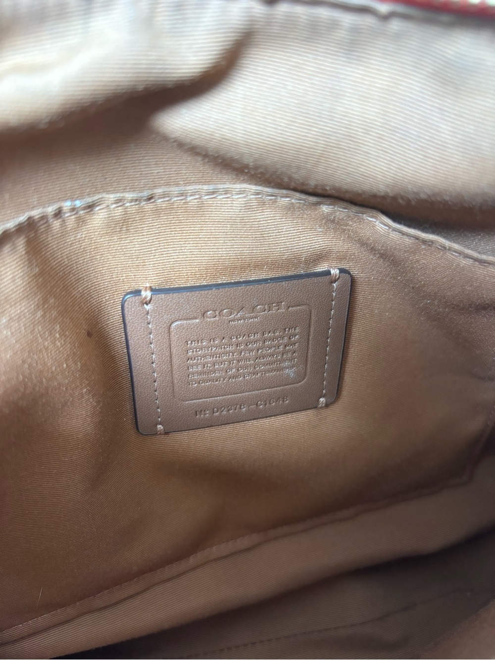Coach Pebbled Leather Crossbody Bag in Orange - Picture 7 of 7